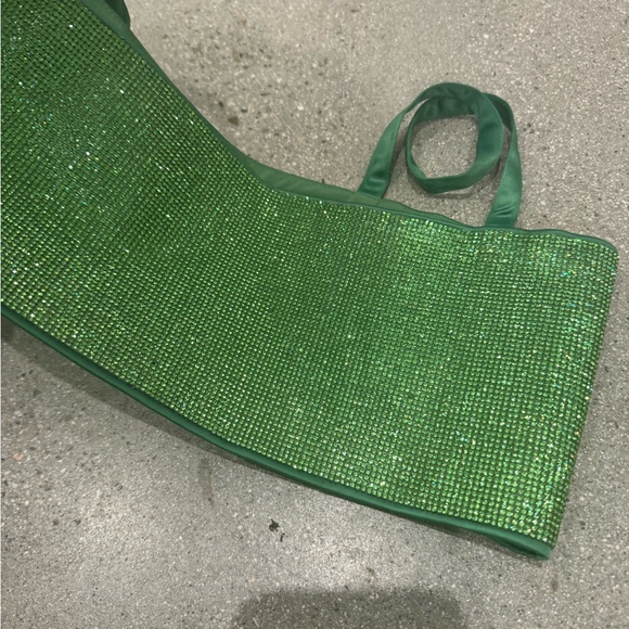 Finesse Green Crystal Bra Top Peridot Small Nué Studio Style Boxy Bralette Crop - Picture 2 of 6